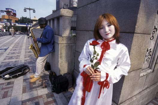 the revolucionary Rainbowkids in a squre in the City centre of Tokyo in Japan in Asia,....