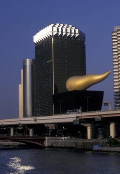 the Office Tower of the company asahi in the city centre of Tokyo in Japan in Asia,....
