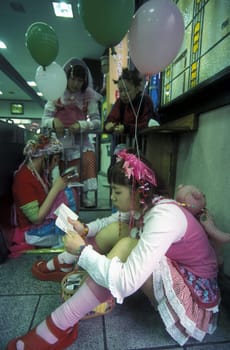 the revolucionary Rainbowkids in a squre in the City centre of Tokyo in Japan in Asia,....