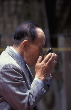 a tea ceremony in a traditional teahouse in the City centre of Tokyo in Japan in Asia,....