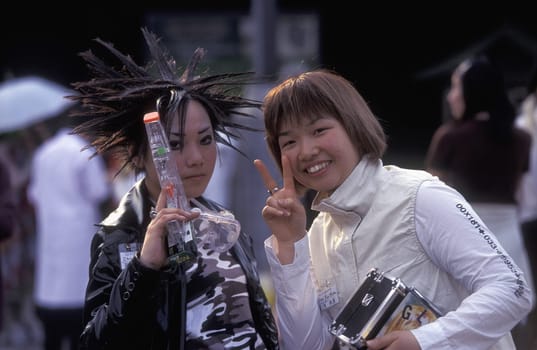 the revolucionary Rainbowkids in a squre in the City centre of Tokyo in Japan in Asia,....