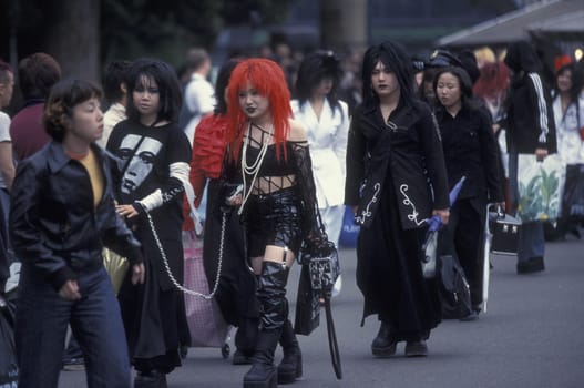 the revolucionary Rainbowkids in a squre in the City centre of Tokyo in Japan in Asia,....