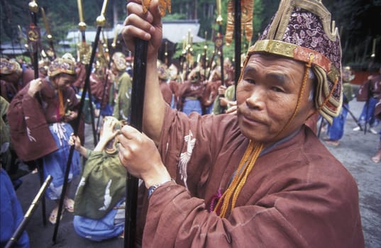 the historical festival in the Shrines of Nikko in the north of Tokyo in Japan in Asia,....
