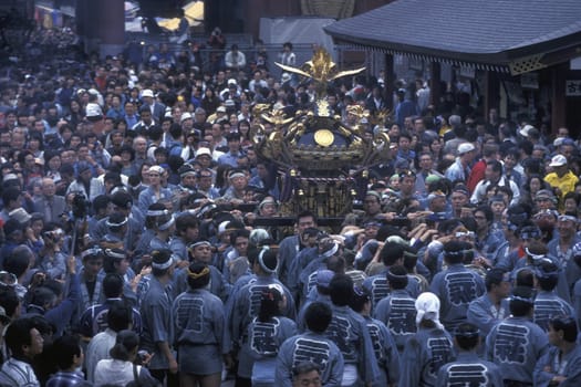 one of the big festival in the Asakusa Senso Ji temple in the city center of Tokyo in Japan in Asia,....
