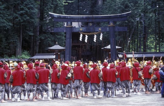 the historical festival in the Shrines of Nikko in the north of Tokyo in Japan in Asia,....
