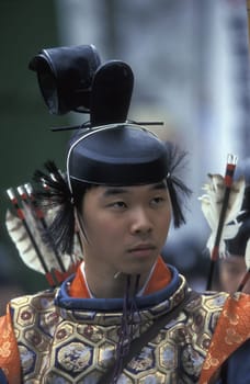 the historical festival in the Shrines of Nikko in the north of Tokyo in Japan in Asia,....