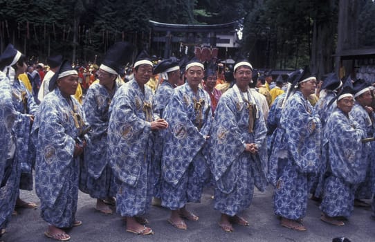 the historical festival in the Shrines of Nikko in the north of Tokyo in Japan in Asia,....