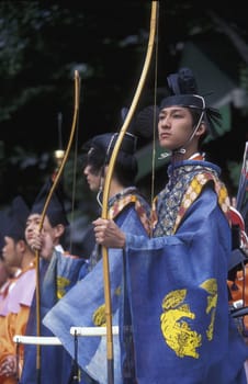 the historical festival in the Shrines of Nikko in the north of Tokyo in Japan in Asia,....