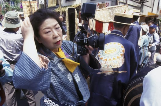 one of the big festival in the Asakusa Senso Ji temple in the city center of Tokyo in Japan in Asia,....