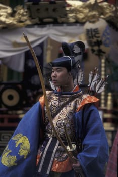 the historical festival in the Shrines of Nikko in the north of Tokyo in Japan in Asia,....