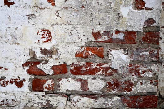 texture of white brick wall photographed close up