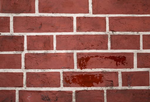 texture of red brick wall photographed close up