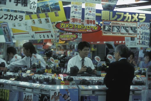 electronic shop in the City centre of Tokyo in Japan in Asia,....