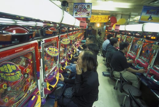 a game salon in the City centre of Tokyo in Japan in Asia,....
