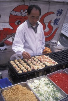 a fast food shop in the City center of Tokyo in Japan in Asia,....