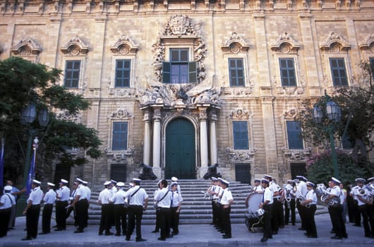 The Auberge de Castile in the old Town of Valletta on Malta in Europe.