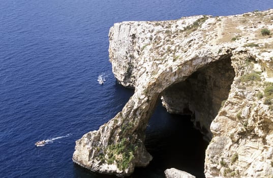The Ghar Hasan Cave at the eastcoast of Malta in Europe.