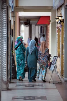 people shopping in the city centre in the city of Bandar seri Begawan in the country of Brunei Darussalam on Borneo in Southeastasia.