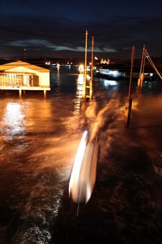 the water village and town of Kampung Ayer in the city of Bandar seri Begawan in the country of Brunei Darussalam on Borneo in Southeastasia.