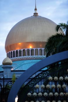 The Jame Asr Hassanil Bolkiah Mosque in the city of Bandar seri Begawan in the country of Brunei Darussalam on Borneo in Southeastasia.