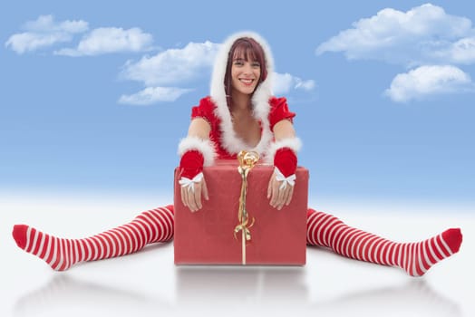 a beautiful sexy girl wearing santa claus clothes