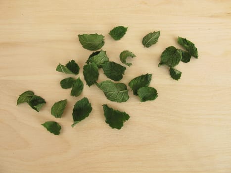 Dried peppermint leaves
