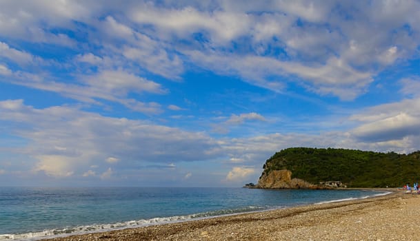 Breathtaking picturesque view on Buljarica Beach in Montenegro