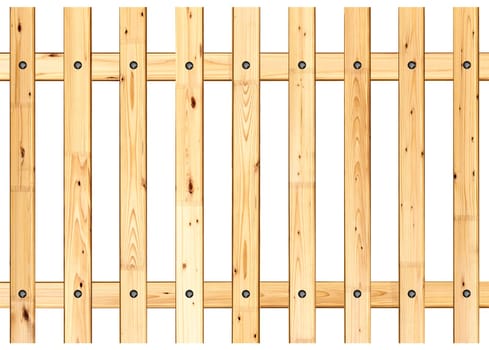 rural wood fence model isolated over white background
