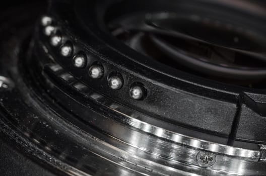 The digital camera lens closeup to design the first pages of magazines