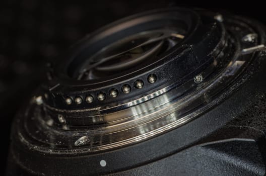 The digital camera lens closeup to design the first pages of magazines