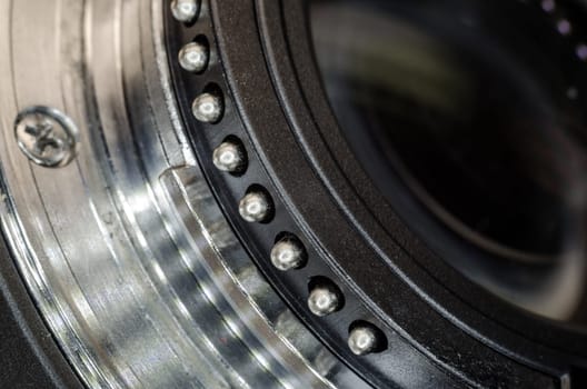 The digital camera lens closeup to design the first pages of magazines