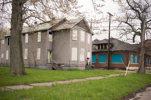 Distressed building and neighborhood in Detroit