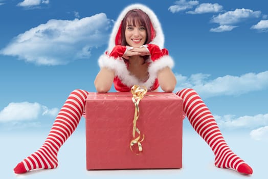 a beautiful sexy girl wearing santa claus clothes