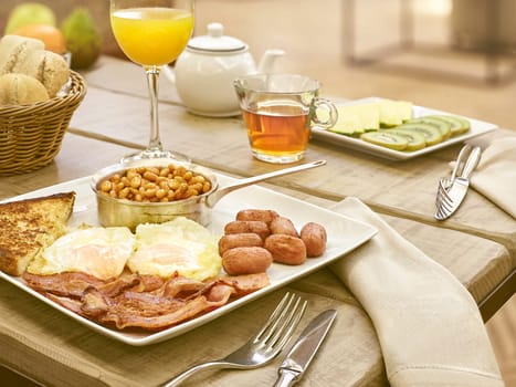 morning unhealthy versus healthy food on a table