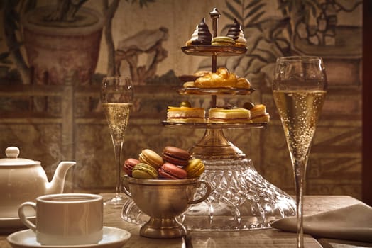 cakes, hot and cold drinks, sandwiches and other delicious stuff