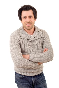 happy casual man isolated on white background