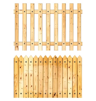 wood fence model isolated over white background