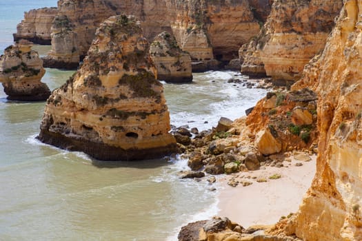 beautiful beach at algarve, the south of portugal