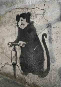 Street art by an unknown artist on a façade in Berlin