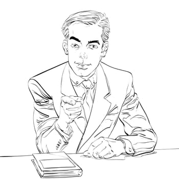 businessman finger pointing at you, hand drawn illustration. We need you