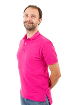 happy casual man isolated on white background