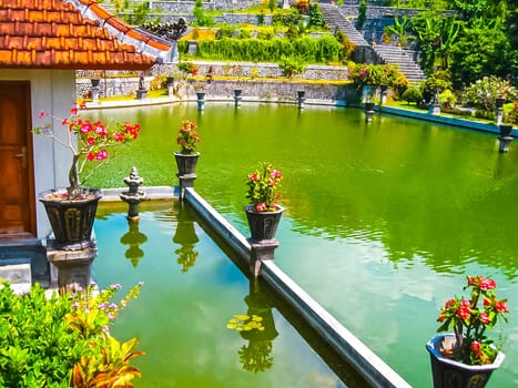Bali, Indonesia - April 15, 2012: Water Palace Taman Ujung in Bali Island Indonesia