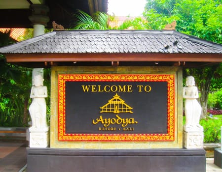 Bali, Indonesia - January 02, 2009: The main entrance in Ayodya Resort Bali at Nusa Dua, Bali, Indonesia