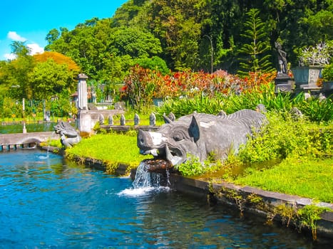 Tirtaganga water palace at Bali island at Indonesia