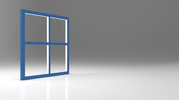 The 3d rendering abstract blank window frame with nice background color