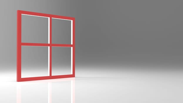 The 3d rendering abstract blank window frame with nice background color