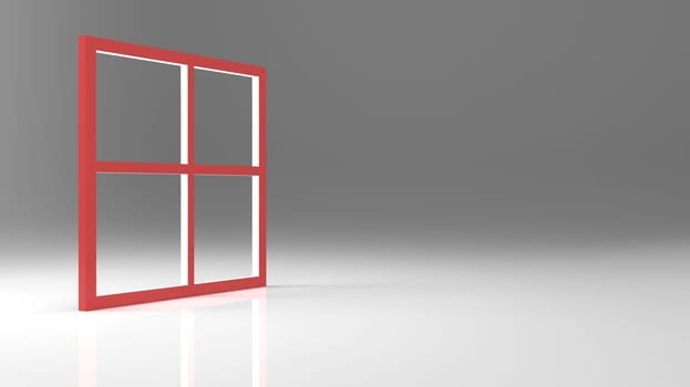 The 3d rendering abstract blank window frame with nice background color