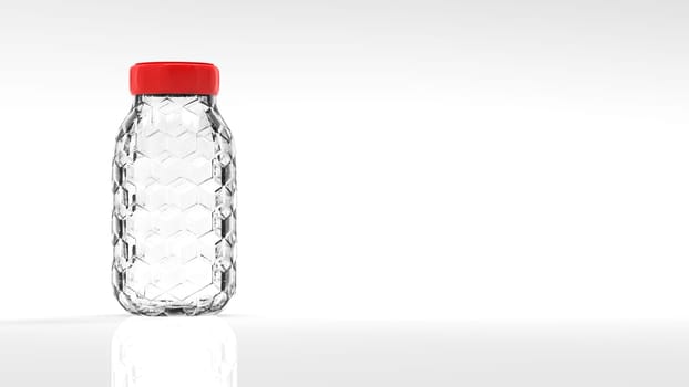 The 3d rendering nice glass bottle isolated with white background color