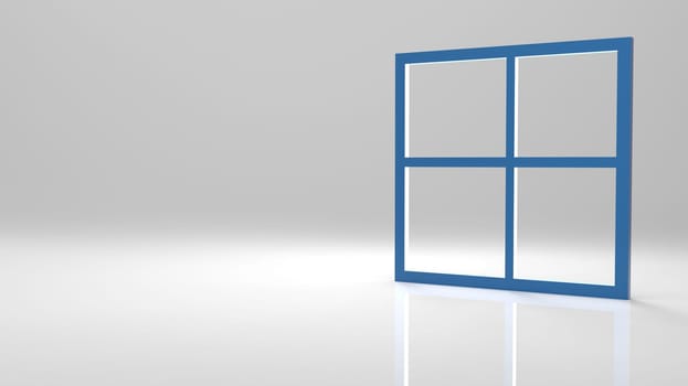 The 3d rendering abstract blank window frame with nice background color