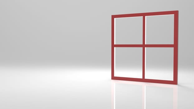 The 3d rendering abstract blank window frame with nice background color
